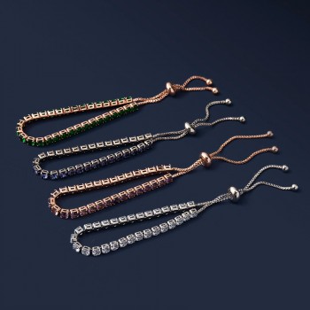 Cubic Zirconia Tennis Bracelets Iced Out Chain Crystal Wedding Bracelet For Women Men Gold Silver Color Bracelet